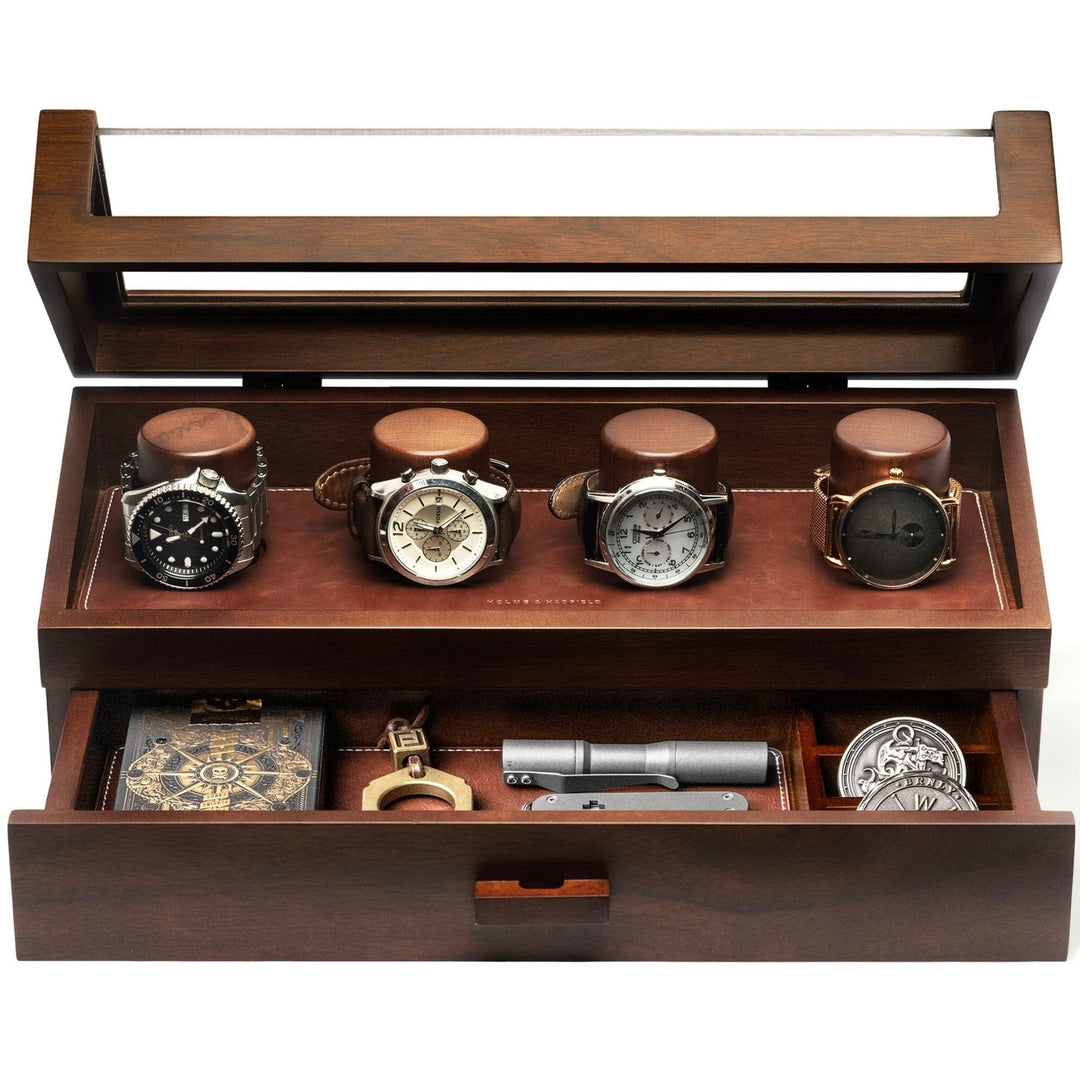 Holme & Hadfield Watch Case Walnut Watch Deck Pro